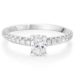 Beaverbrooks Platinum Diamond Oval Cut Solitaire Ring