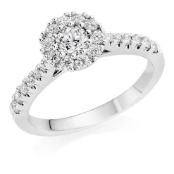 Beaverbrooks Platinum Diamond Halo Ring