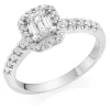 Beaverbrooks Platinum Emerald Cut Halo Diamond Ring