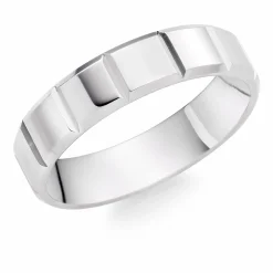 Beaverbrooks Platinum Fancy 5mm Men's Wedding Ring