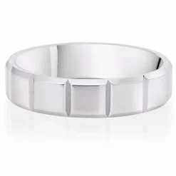 Beaverbrooks Platinum Fancy 5mm Men's Wedding Ring