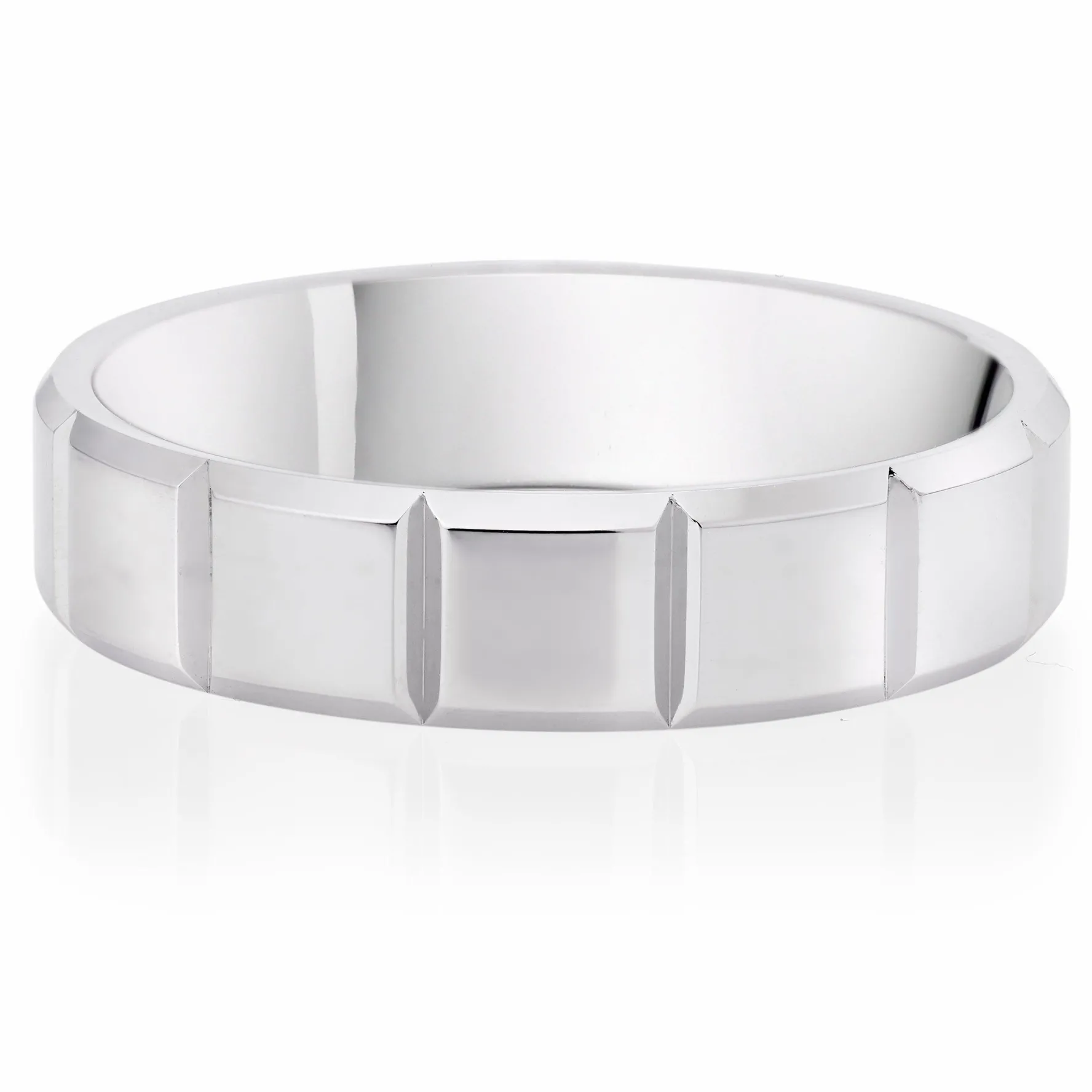 Beaverbrooks Platinum Fancy 5mm Men's Wedding Ring