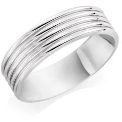 Beaverbrooks Platinum Fancy 6mm Men's Wedding Ring