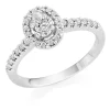 Beaverbrooks Platinum Oval Cut Diamond Halo Ring