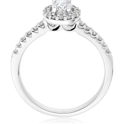 Beaverbrooks Platinum Oval Cut Diamond Halo Ring