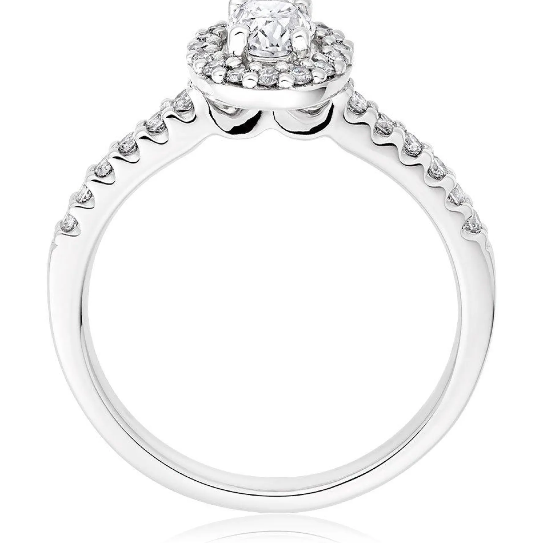 Beaverbrooks Platinum Oval Cut Diamond Halo Ring