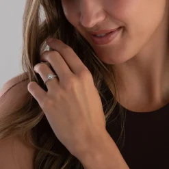 Beaverbrooks Platinum Oval Cut Diamond Halo Ring