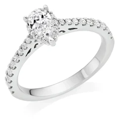 Beaverbrooks Platinum Pear Shaped Diamond Halo Ring