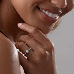 Beaverbrooks Platinum Pear Shaped Diamond Halo Ring