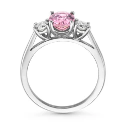 Beaverbrooks Platinum Pink Tourmaline Diamond Engagement Ring