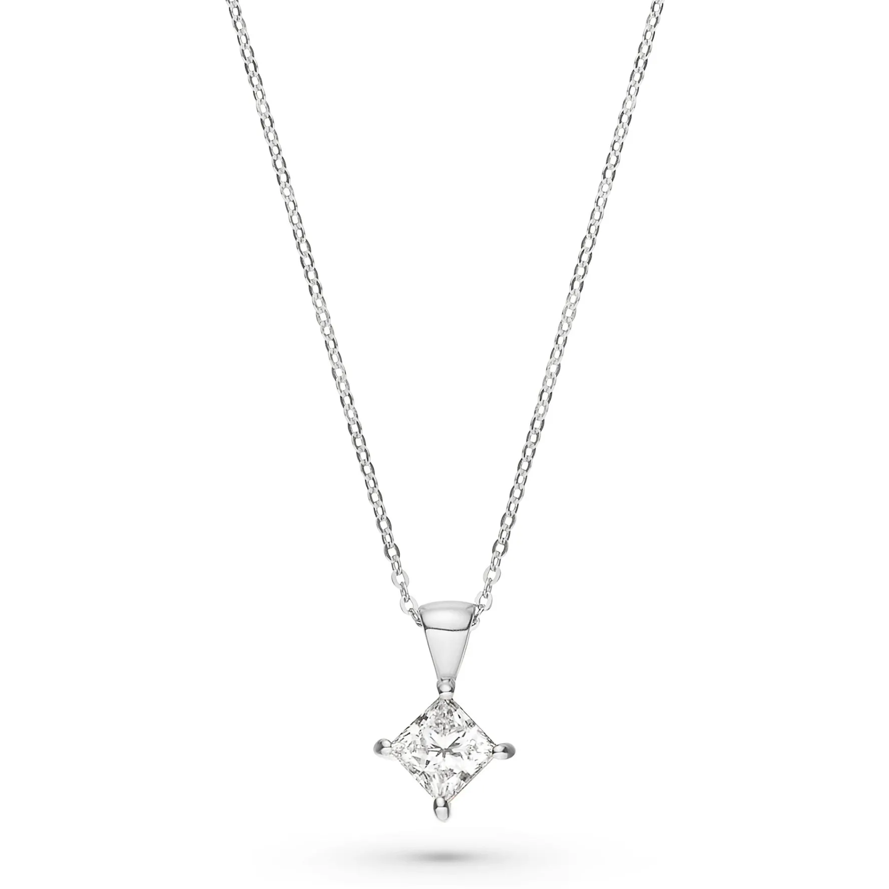 Beaverbrooks Platinum Princess Diamond Pendant