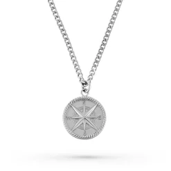 Beaverbrooks Rhodium Plated Compass Men’s Pendant