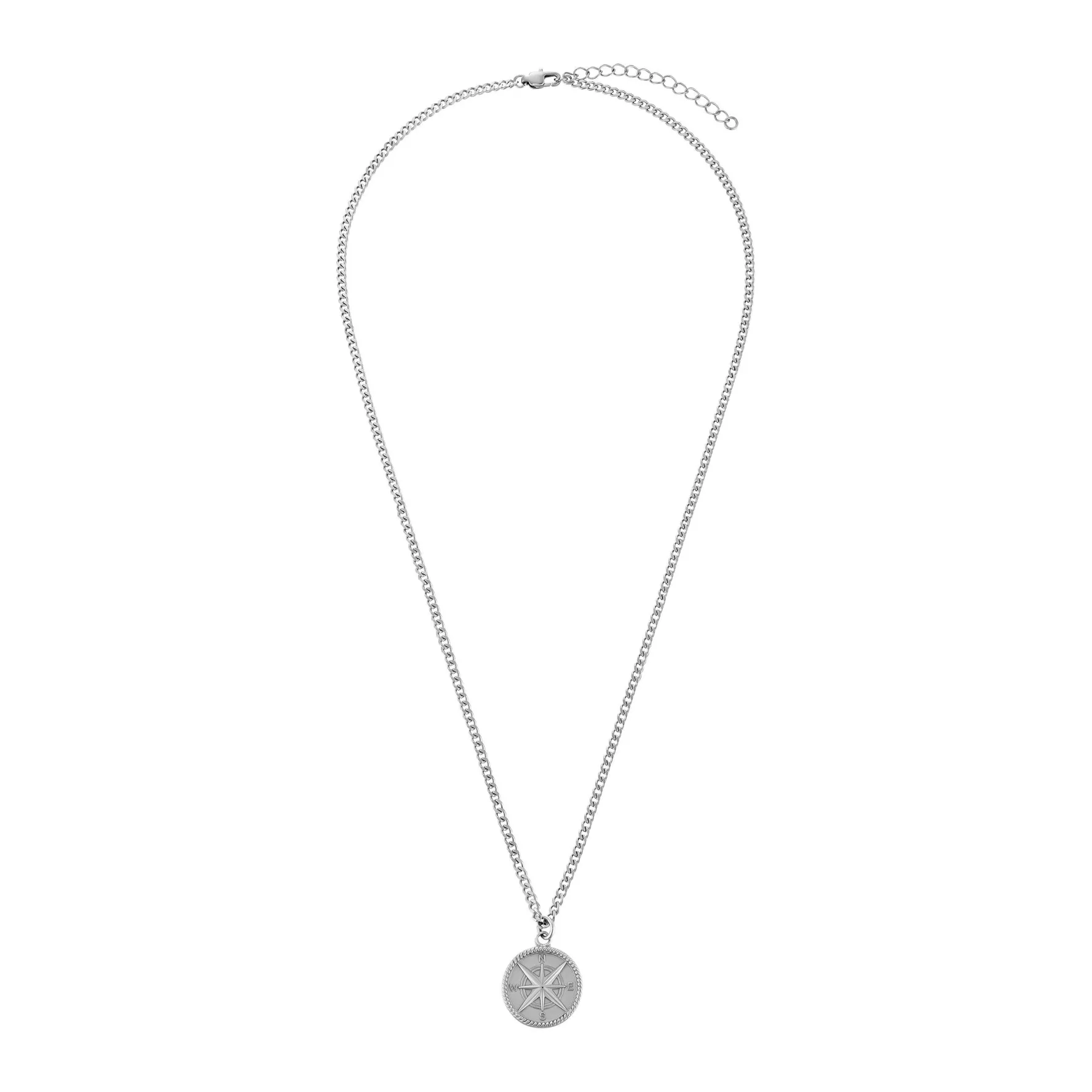 Beaverbrooks Rhodium Plated Compass Men’s Pendant