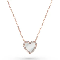 Beaverbrooks Rose Gold Plated Cubic Zirconia Mother of Pearl Heart Necklace