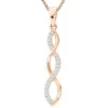 Beaverbrooks Rose Gold Plated Silver Cubic Zirconia Infinity Pendant