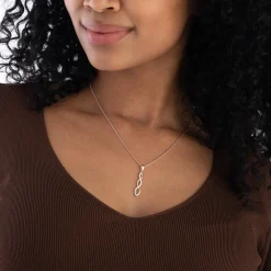 Beaverbrooks Rose Gold Plated Silver Cubic Zirconia Infinity Pendant