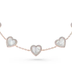 Beaverbrooks Rose Gold Plated Cubic Zirconia Mother of Pearl Heart Bracelet
