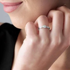 Beaverbrooks Rose Hearts 18ct White Gold and Rose Gold Diamond Solitaire Ring