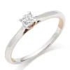 Beaverbrooks Rose Hearts 18ct White Gold and Rose Gold Diamond Solitaire Ring