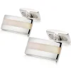 Beaverbrooks Silver and Mother of Pearl Cufflinks