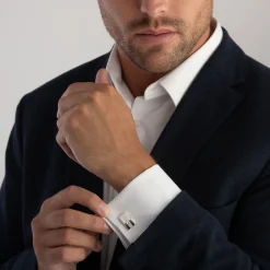 Beaverbrooks Silver and Mother of Pearl Cufflinks
