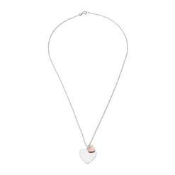 Beaverbrooks Silver and Rose Gold Plated Double Heart Pendant