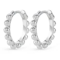 Beaverbrooks Silver Ball Huggie Earrings