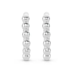 Beaverbrooks Silver Ball Huggie Earrings