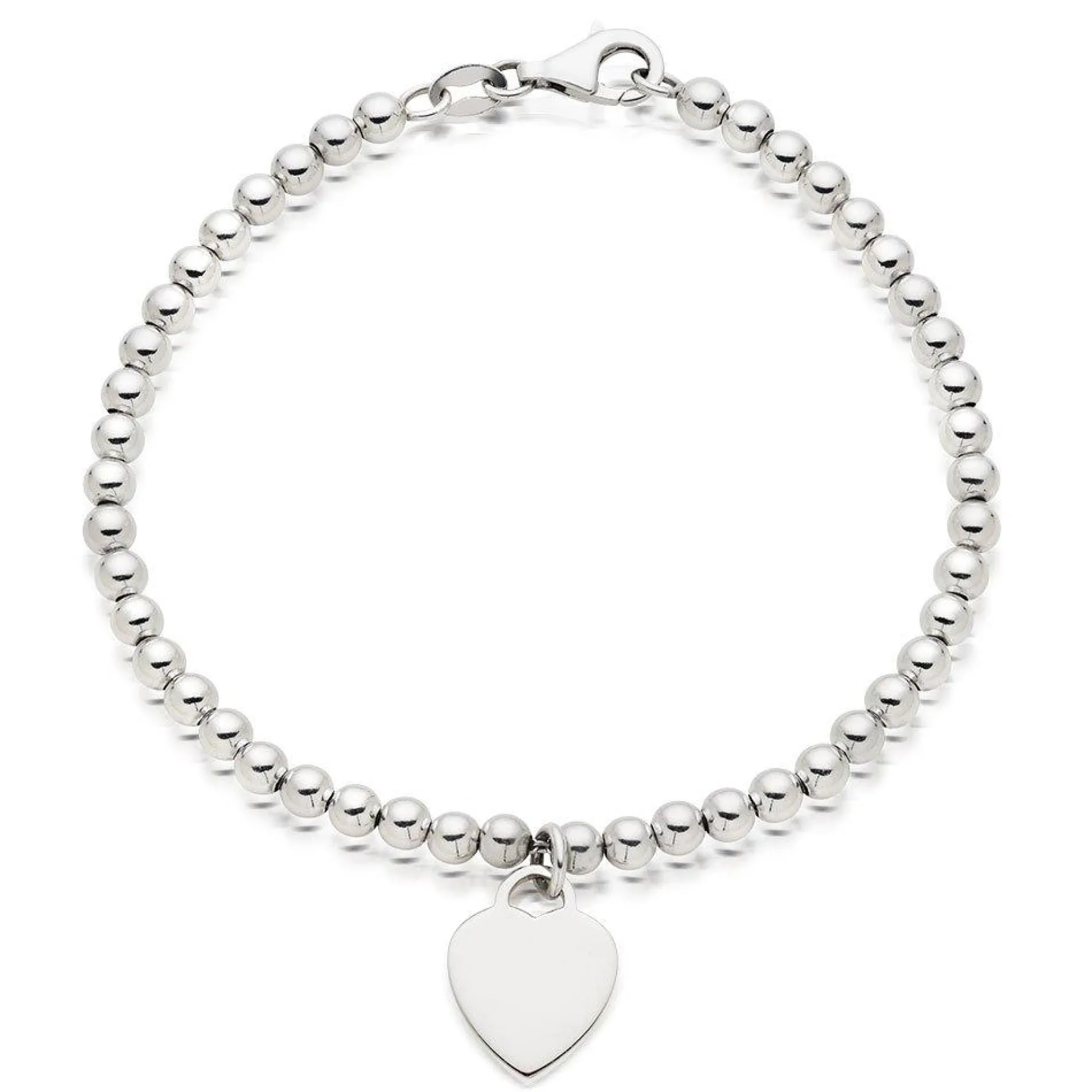 Beaverbrooks Silver Ball Heart Bracelet