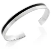 Beaverbrooks Silver Black Resin Torque Men's Bangle