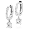Beaverbrooks Silver Cubic Zirconia Huggie Hoop Earrings