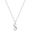 Beaverbrooks Silver Cubic Zirconia Initial S Pendant