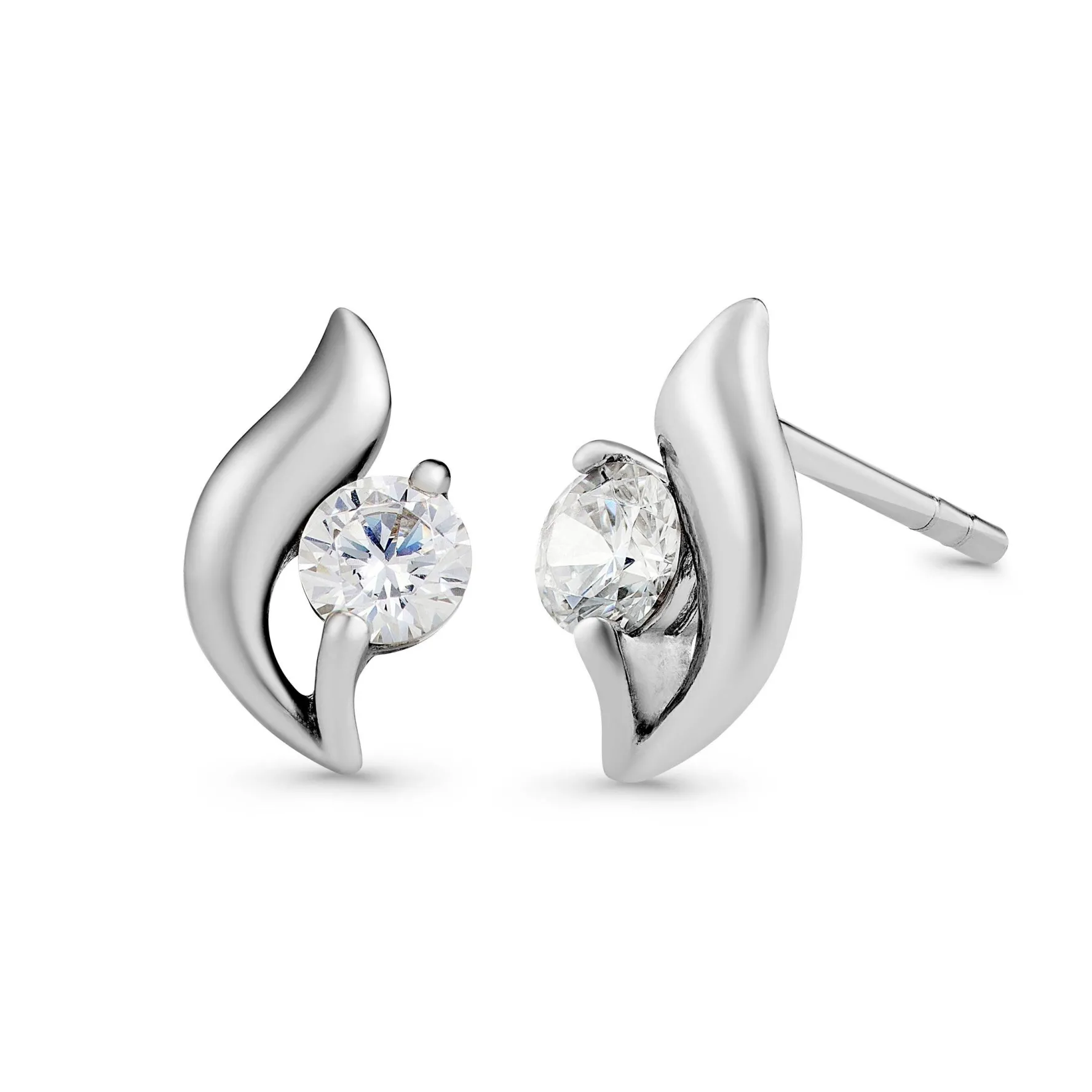 Beaverbrooks Silver Cubic Zirconia Stud Earrings