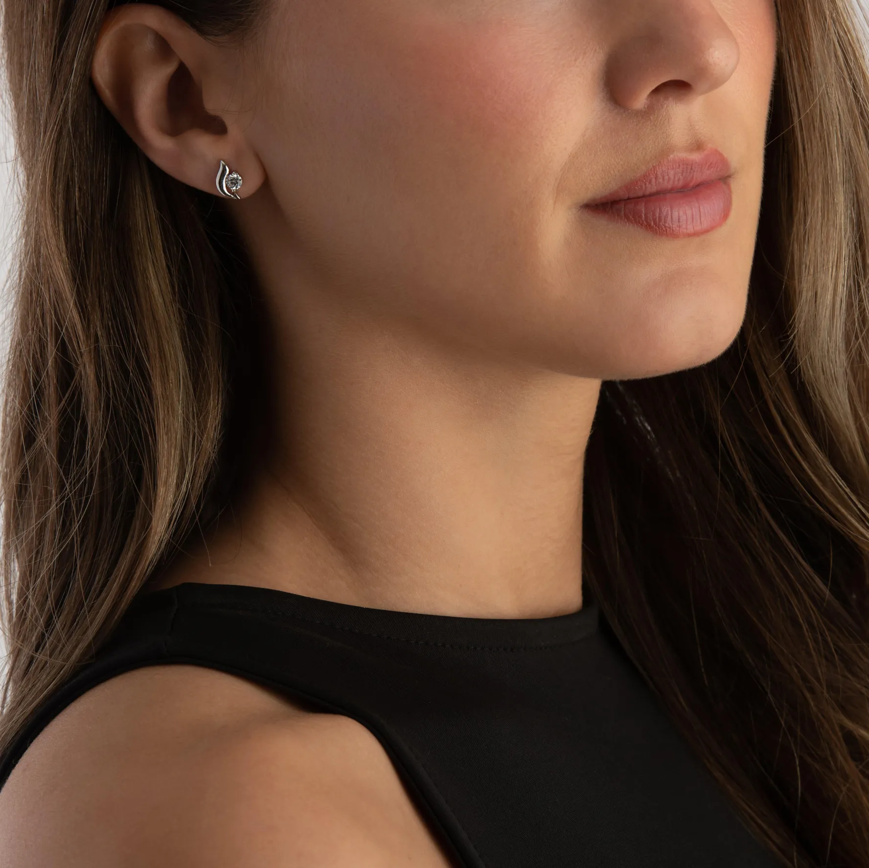 Beaverbrooks Silver Cubic Zirconia Stud Earrings