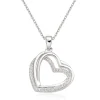 Beaverbrooks Silver Cubic Zirconia Heart Pendant