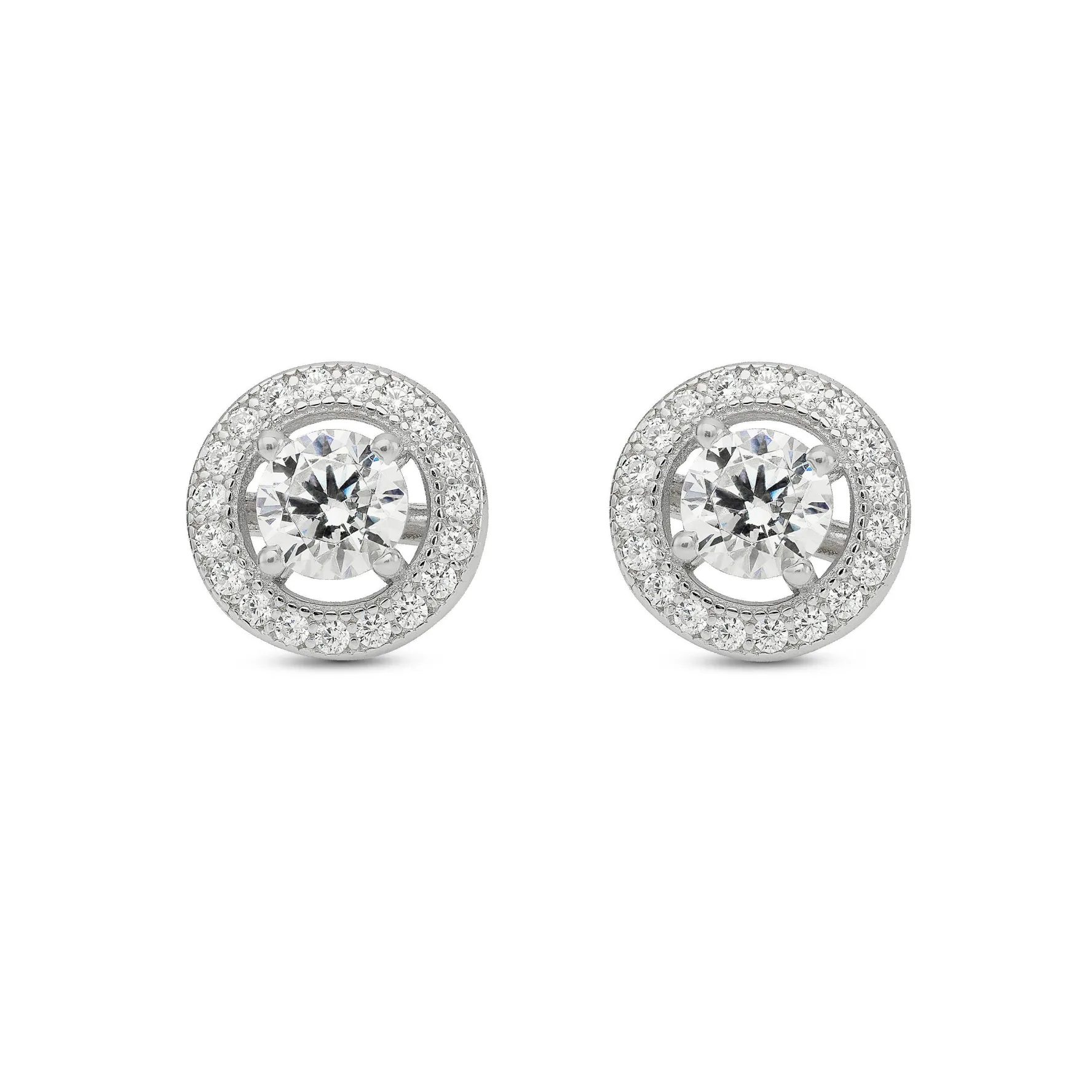 Beaverbrooks Silver Cubic Zirconia Stud Earrings