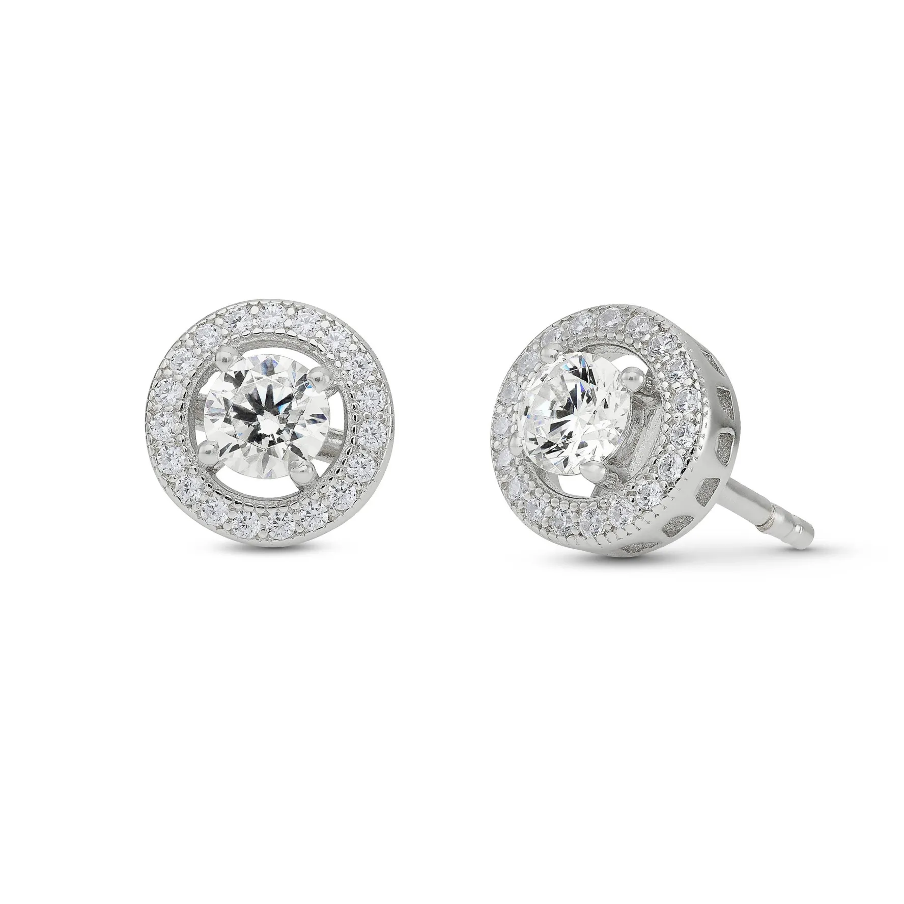 Beaverbrooks Silver Cubic Zirconia Stud Earrings