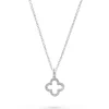 Beaverbrooks Silver Cubic Zirconia Open Clover Pendant
