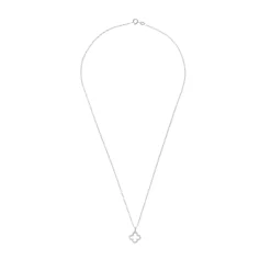 Beaverbrooks Silver Cubic Zirconia Open Clover Pendant