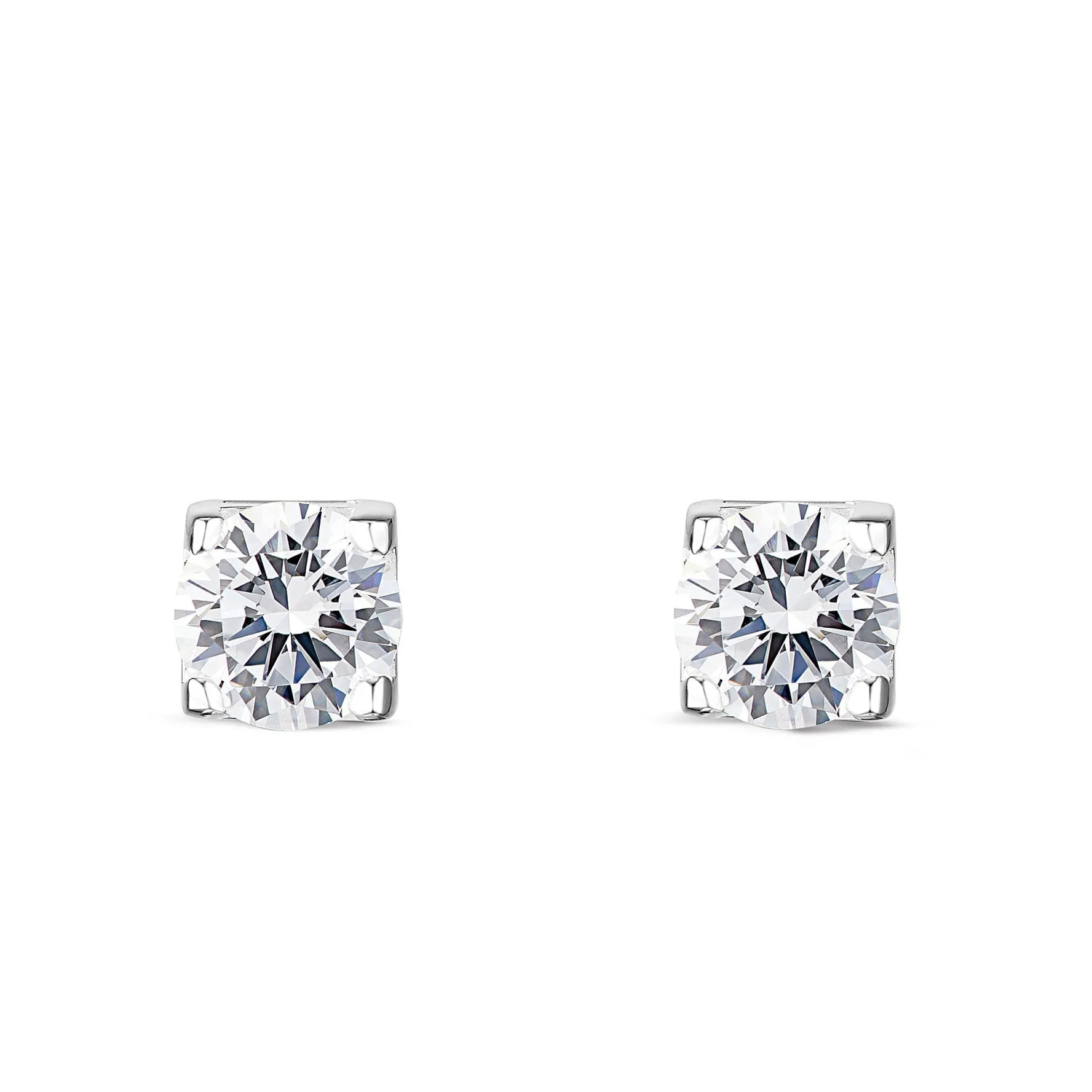 Beaverbrooks Silver Cubic Zirconia Stud Earrings