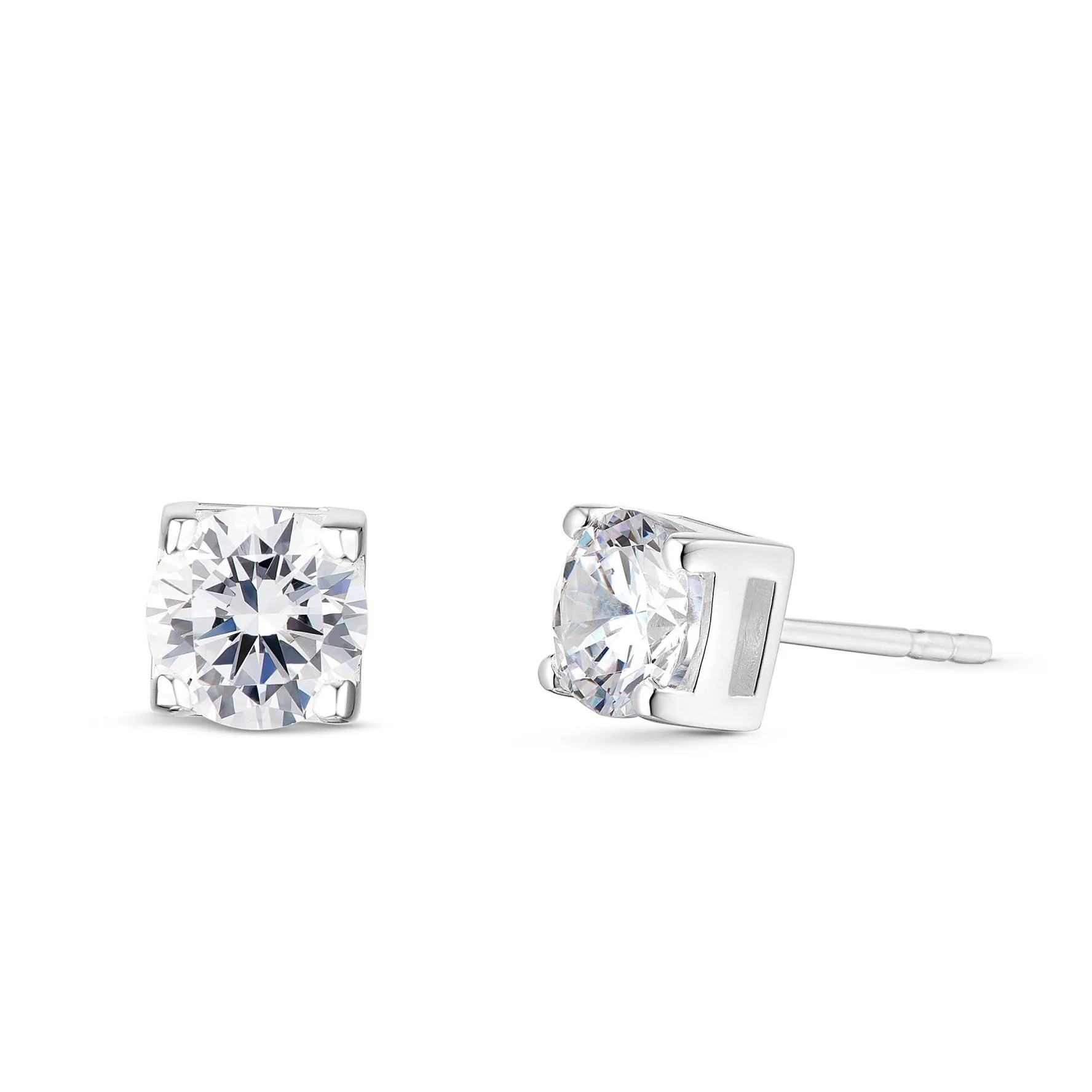 Beaverbrooks Silver Cubic Zirconia Stud Earrings