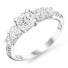 Beaverbrooks Silver Cubic Zirconia Five Stone Ring