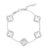 Beaverbrooks Silver Cubic Zirconia and Mother of Pearl Clover Bracelet
