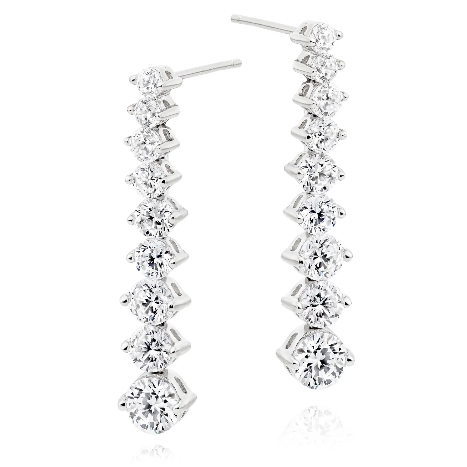 Beaverbrooks Silver Cubic Zirconia Drop Earrings