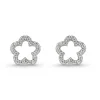 Beaverbrooks Silver Cubic Zirconia Flower Stud Earrings