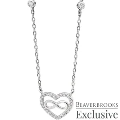 Beaverbrooks Silver Cubic Zirconia Infinity Necklace