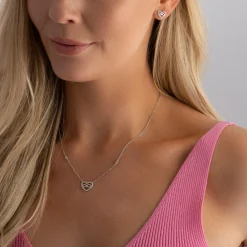 Beaverbrooks Silver Cubic Zirconia Infinity Necklace