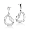 Beaverbrooks Silver Cubic Zirconia Heart Drop Earrings