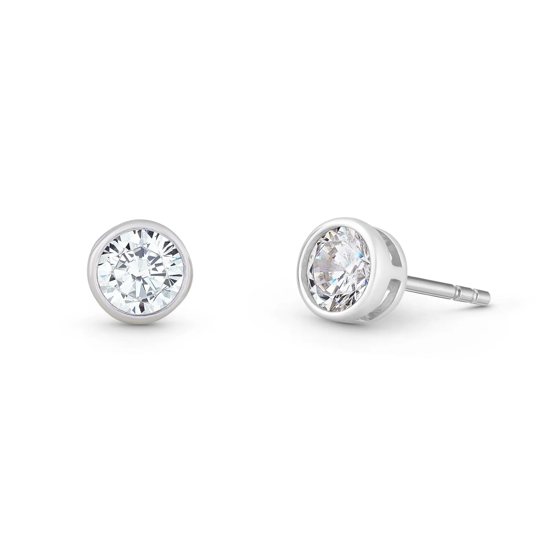 Beaverbrooks Silver Cubic Zirconia Stud Earrings