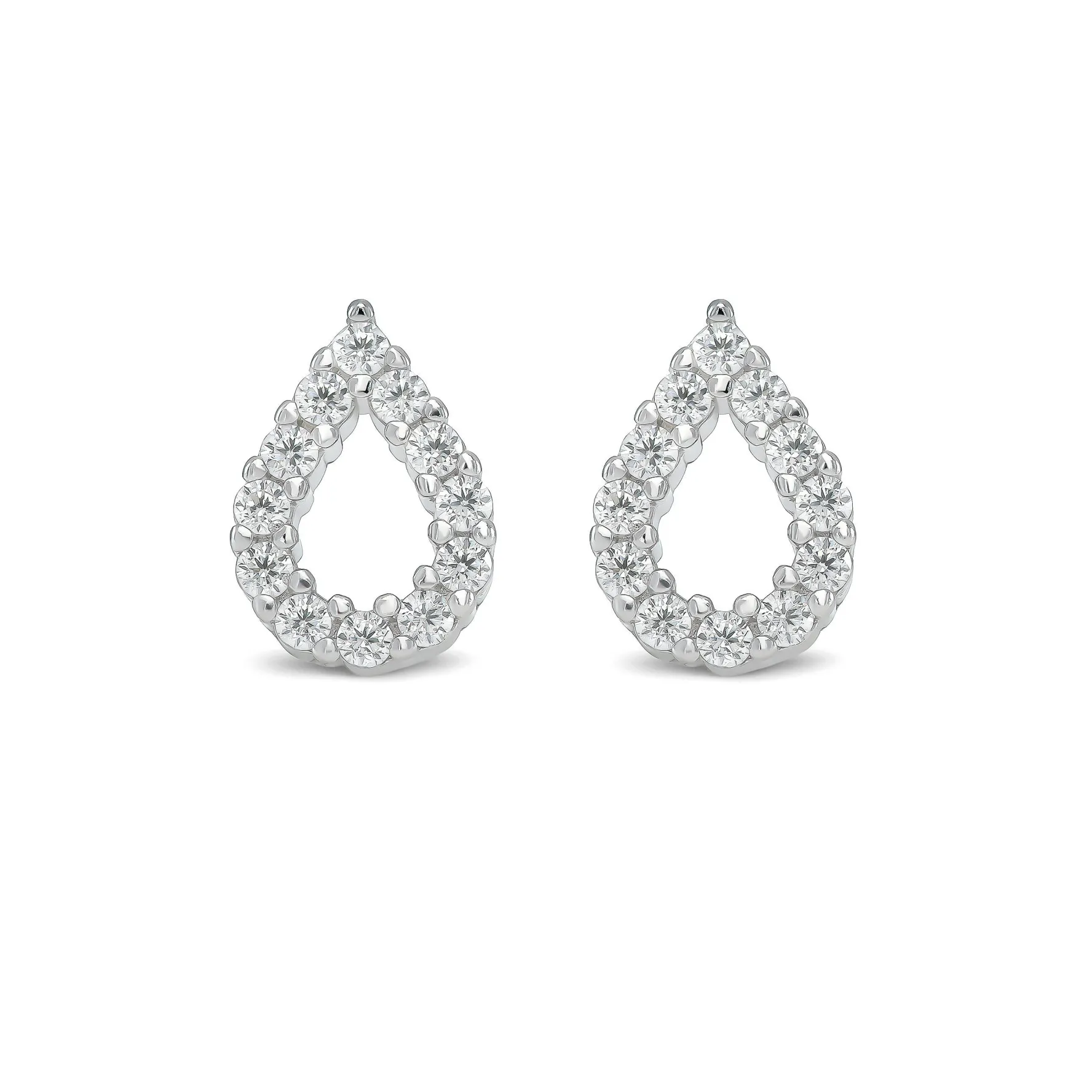 Beaverbrooks Silver Cubic Zirconia Pear Stud Earrings